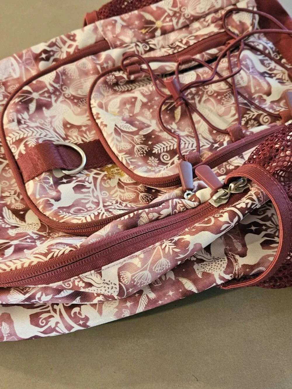 Pottery Barn Teen Harry Potter Burgundy Backpack Hedwig Hippogriffs Patronuses